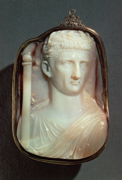 Agate Cameo, bearing the portrait of Emperor Claudius by Roman